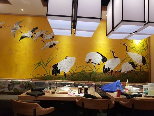 tranh vẽ tường quán cafe