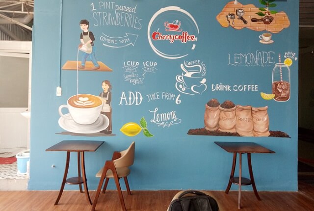 tranh tường quán cà phê