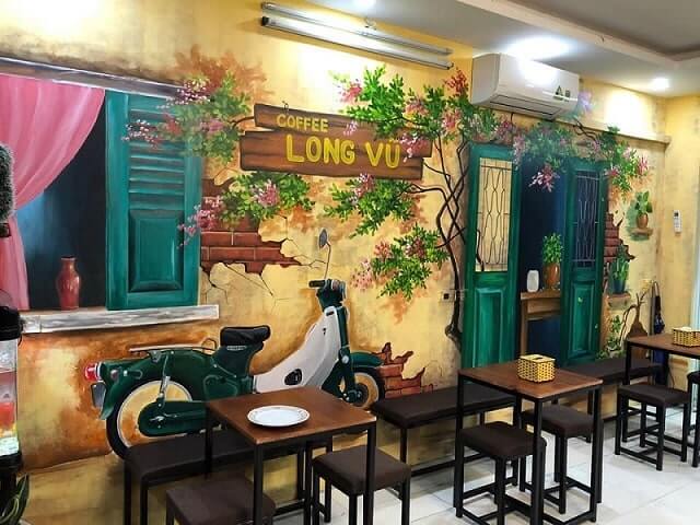 mẫu tranh tường quán cafe