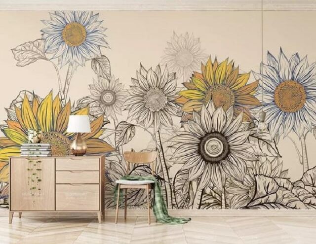 vẽ tranh tường hoa hướng dương