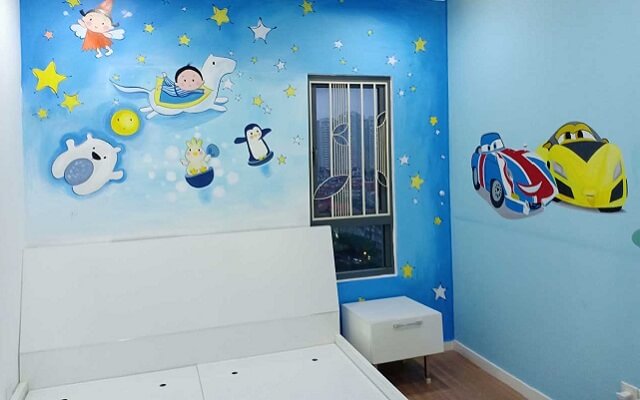vẽ tranh tường phòng ngủ cho bé gái