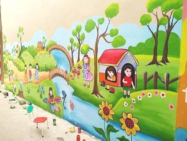 tranh tường tiểu học